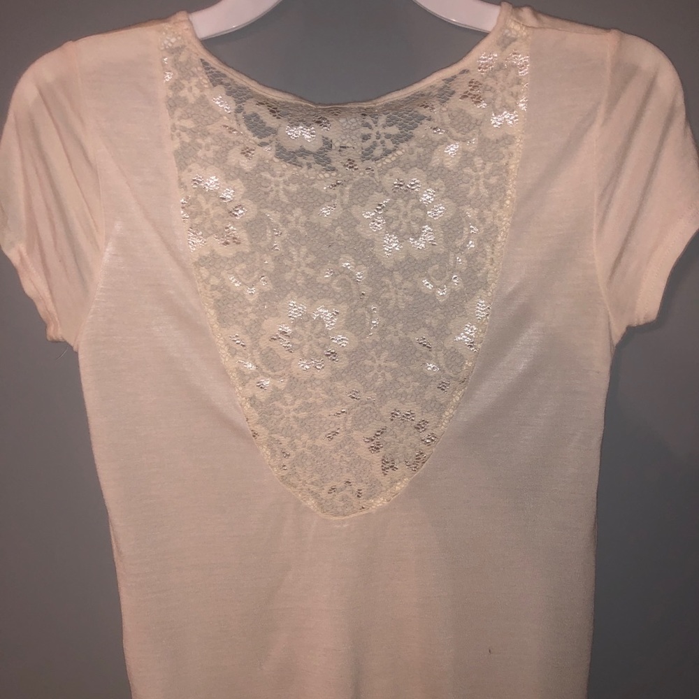 Off white fitted short sleeve top